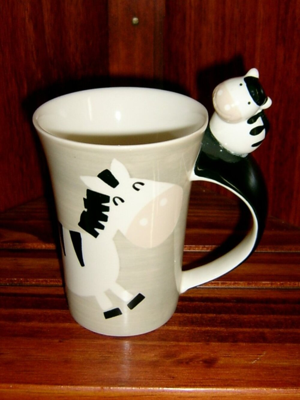 Indra Zebra Mug Stoneware Hand-painted, NEW WITHOUT TAG